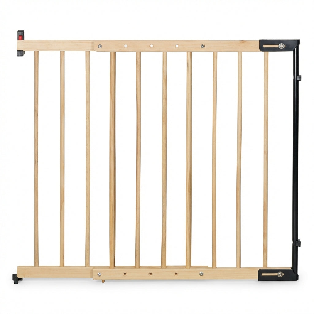 EmsCraft24 Treppenschutzgitter Holz 75-115,5 cm – Verstellbares Sicherheitsgitter für Treppen & Türen | Kinderschutzgitter