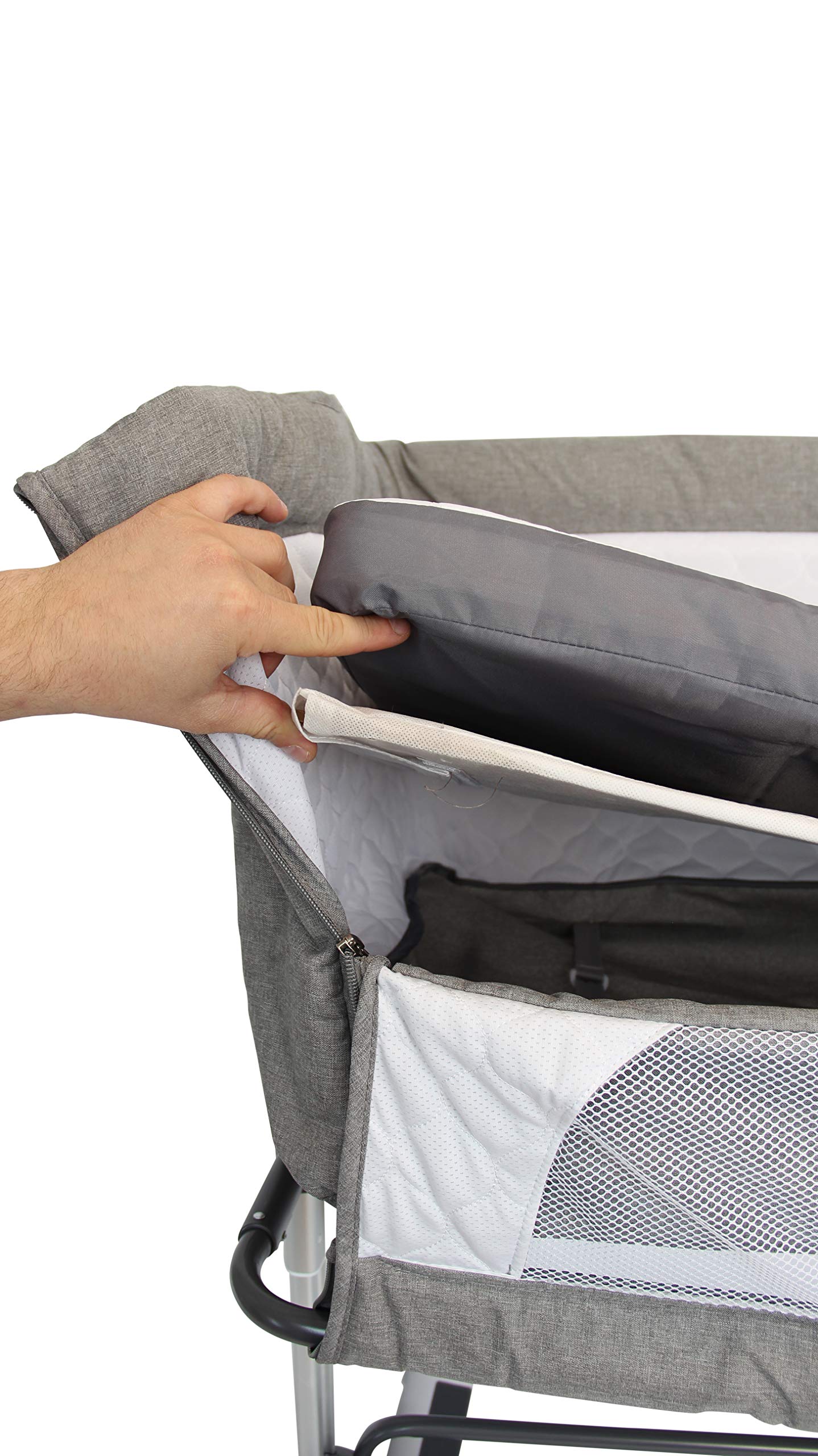 Baby Beistellbett 3in1 mit Matratze, 4-fach höhenverstellbar, klappbar Clamaro