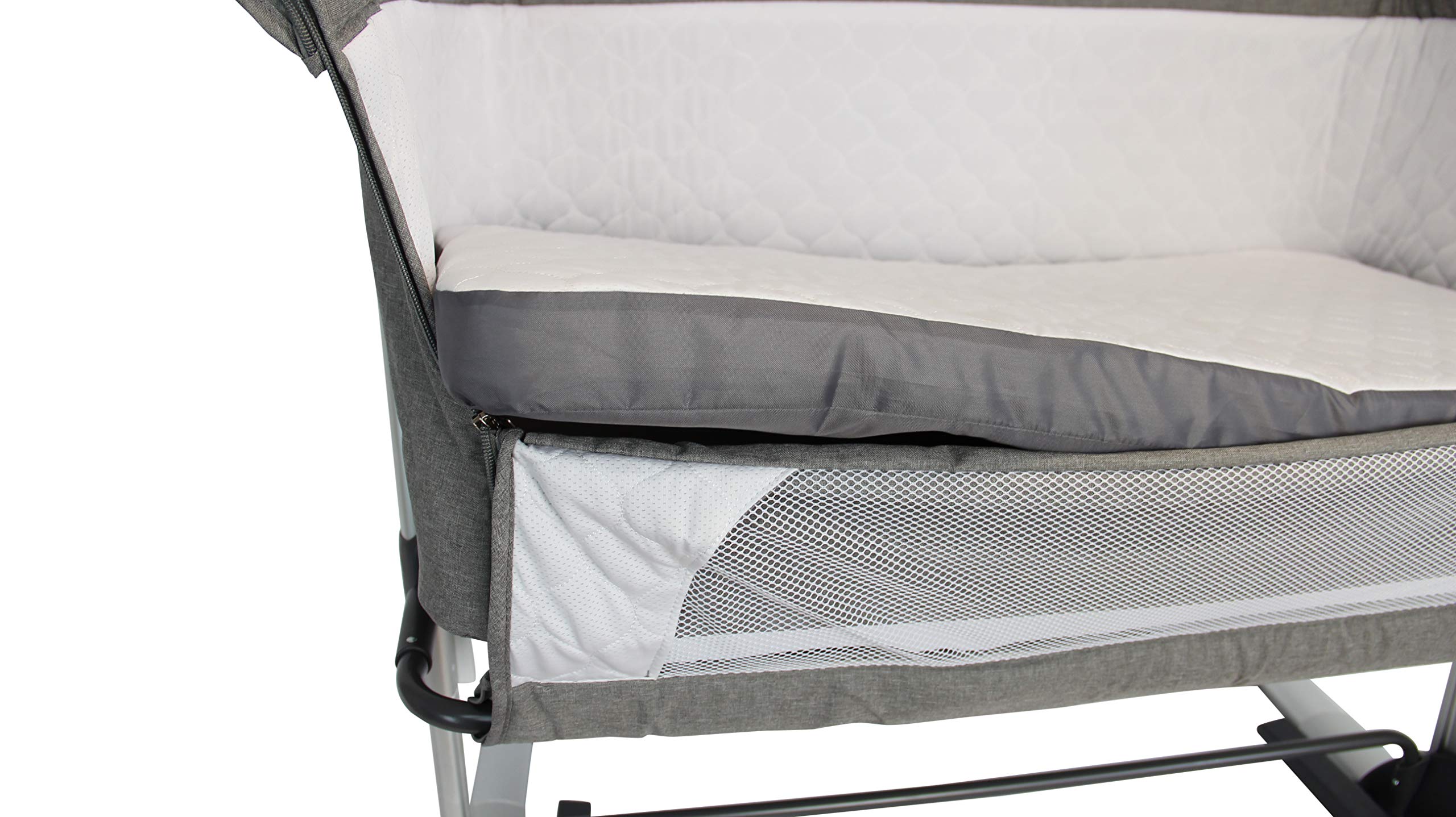 Baby Beistellbett 3in1 mit Matratze, 4-fach höhenverstellbar, klappbar Clamaro