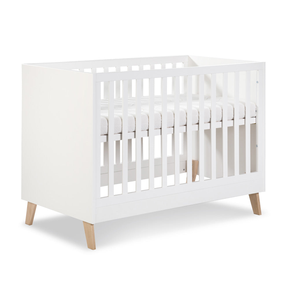 Babybett 120x60 mit 3-fach höhenverstellbarer Basis & Lattenrost
