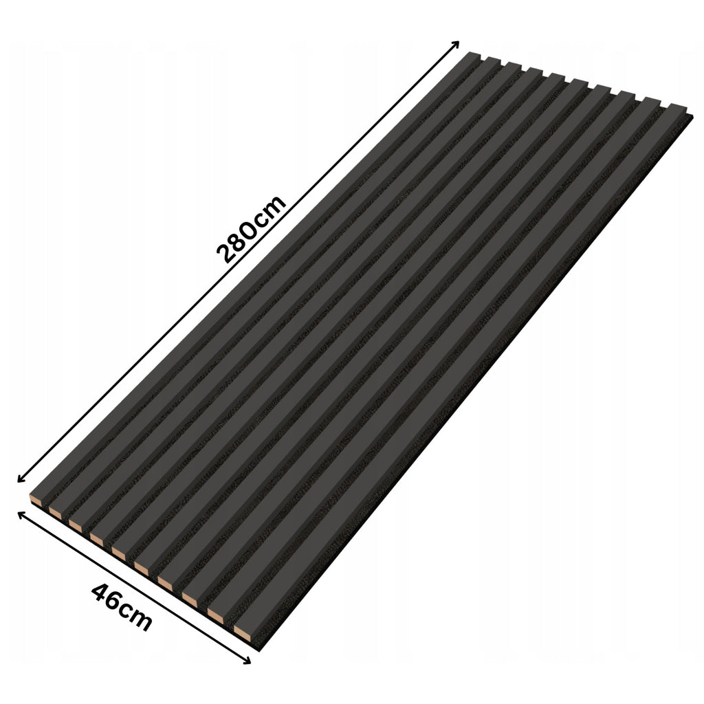 Anthrazit Wandlamellen Paneel 2800x460x18mm - 10 Leisten auf Filz