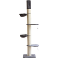 Katzenbaum deckenhoch XXL höhenverstellbar 240-275cm, Kratzbaum Grau (B-Ware)