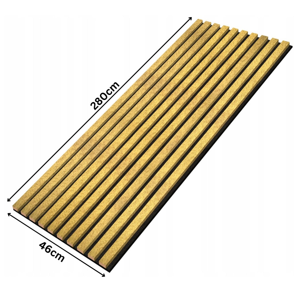 Gold mit Struktur Wandlamellen Paneel 2800x460x18mm - 10 Leisten auf Filz