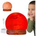 Himalaya Salzlampe Mini Kugel Rosa USB, ca. 650g mit Holzsockel