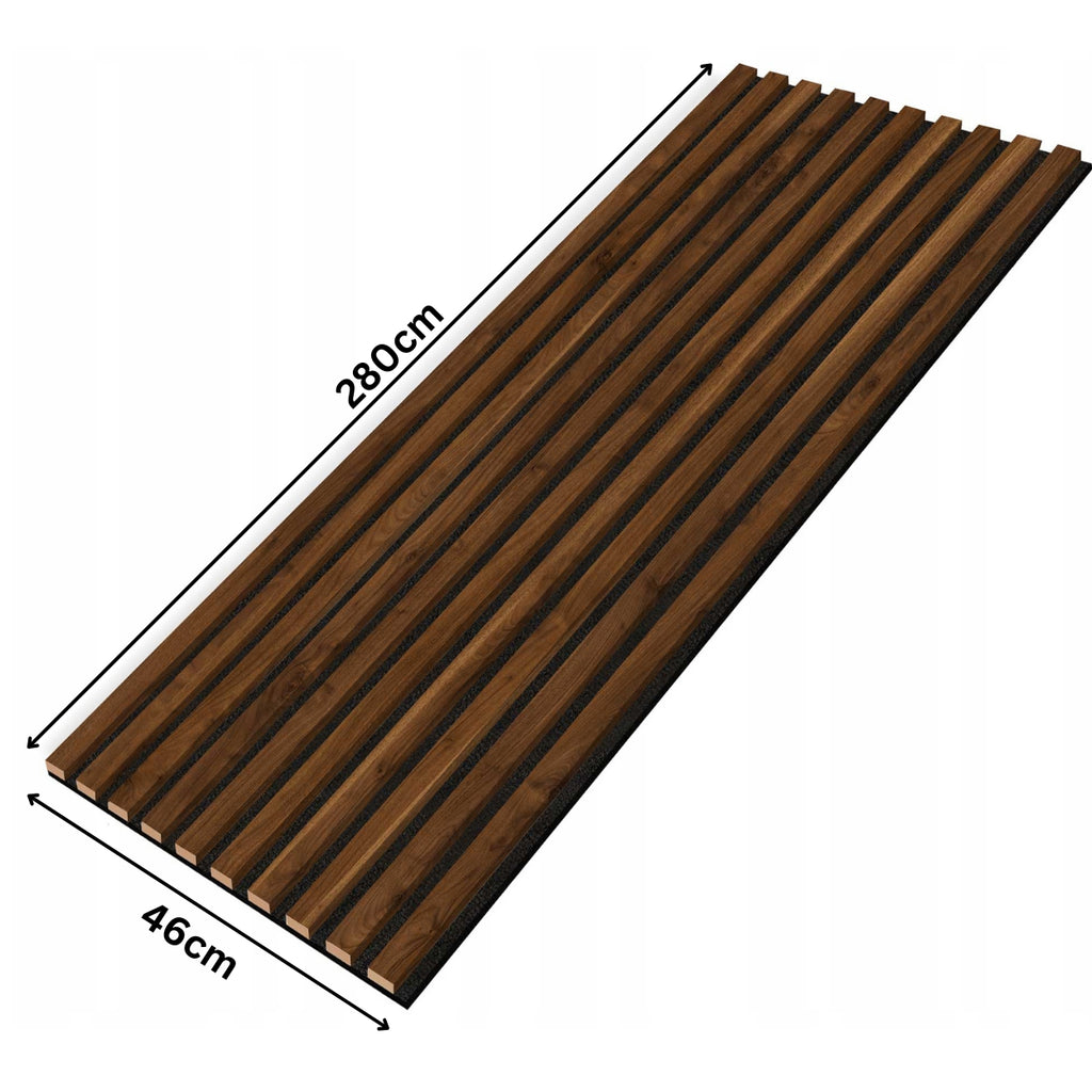 Nussbaum Bakersfield Wandlamellen Paneel 2800x460x18mm - 10 Leisten auf Filz