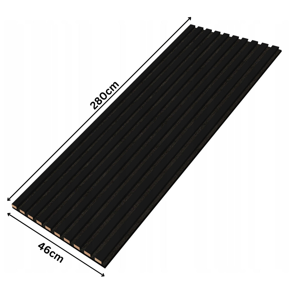 Schwarz Matt Wandlamellen Paneel 2800x460x18mm - 10 Leisten auf Filz