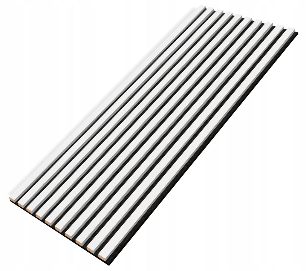 Weiß Matt Wandlamellen Paneel 2800x460x18mm - 10 Leisten auf Filz