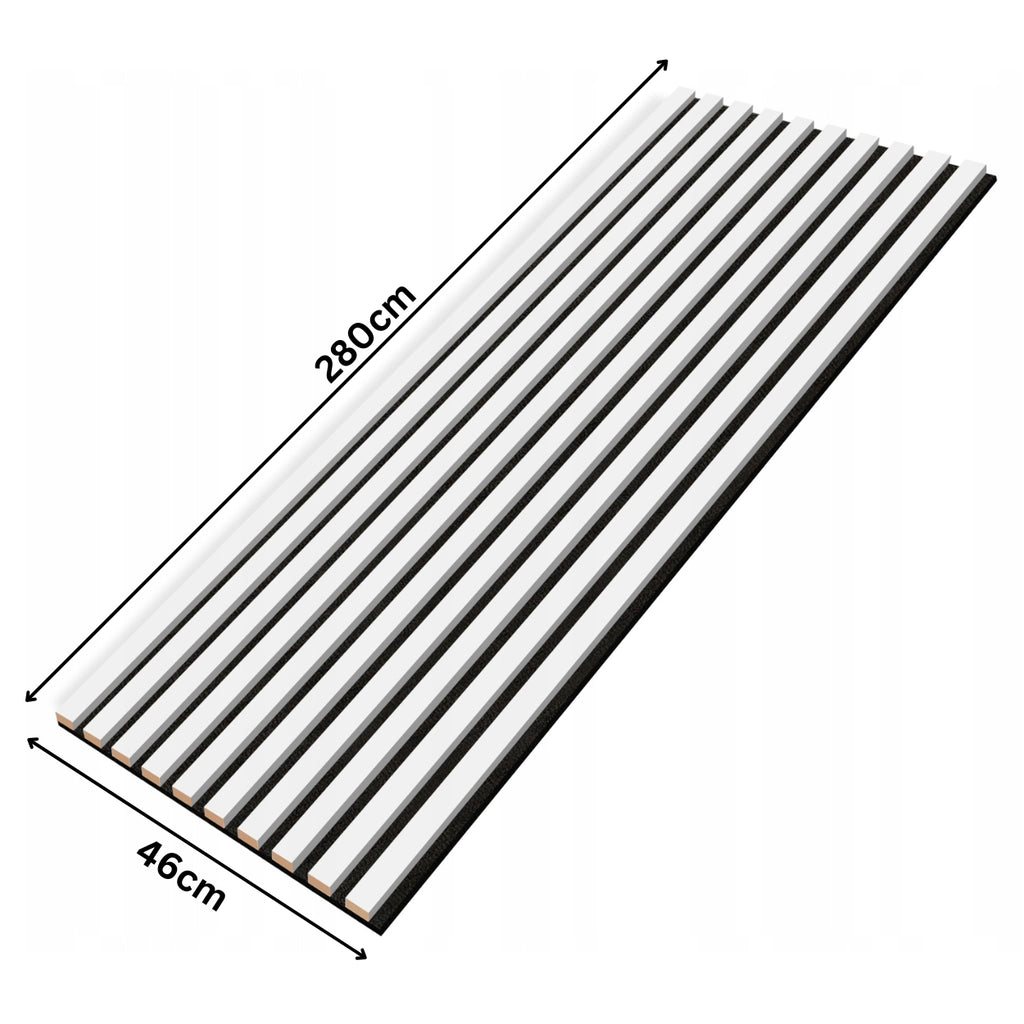 Weiß Matt Wandlamellen Paneel 2800x460x18mm - 10 Leisten auf Filz