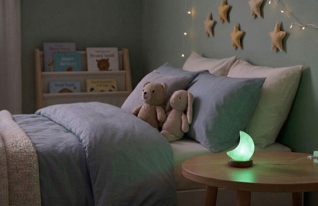 Himalaya Salzlampe Mond RGB Rosa USB, ca. 650g mit Holzsockel