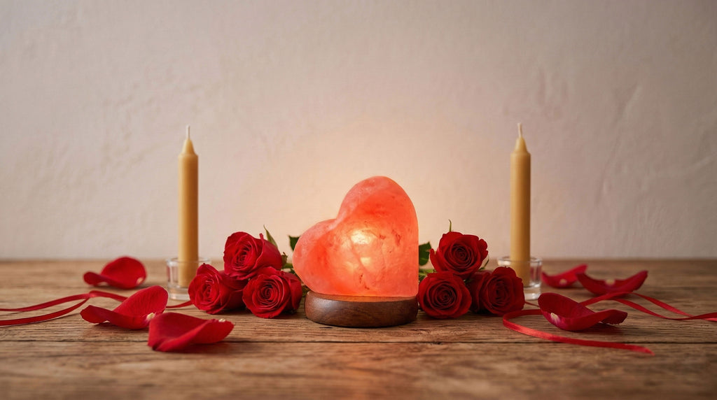 Himalaya Salzlampe Herz Rosa USB, ca. 650g mit Holzsockel