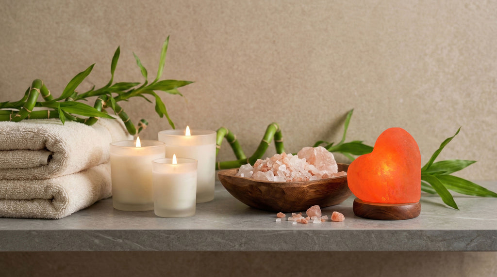 Himalaya Salzlampe Herz Rosa USB, ca. 650g mit Holzsockel