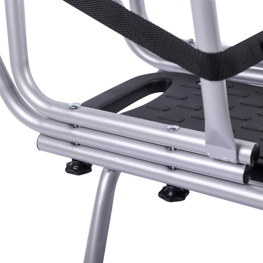Schlitten Rennrodel mit Schiebestange, Silber, bis 80 kg CLAMARO Piccolino