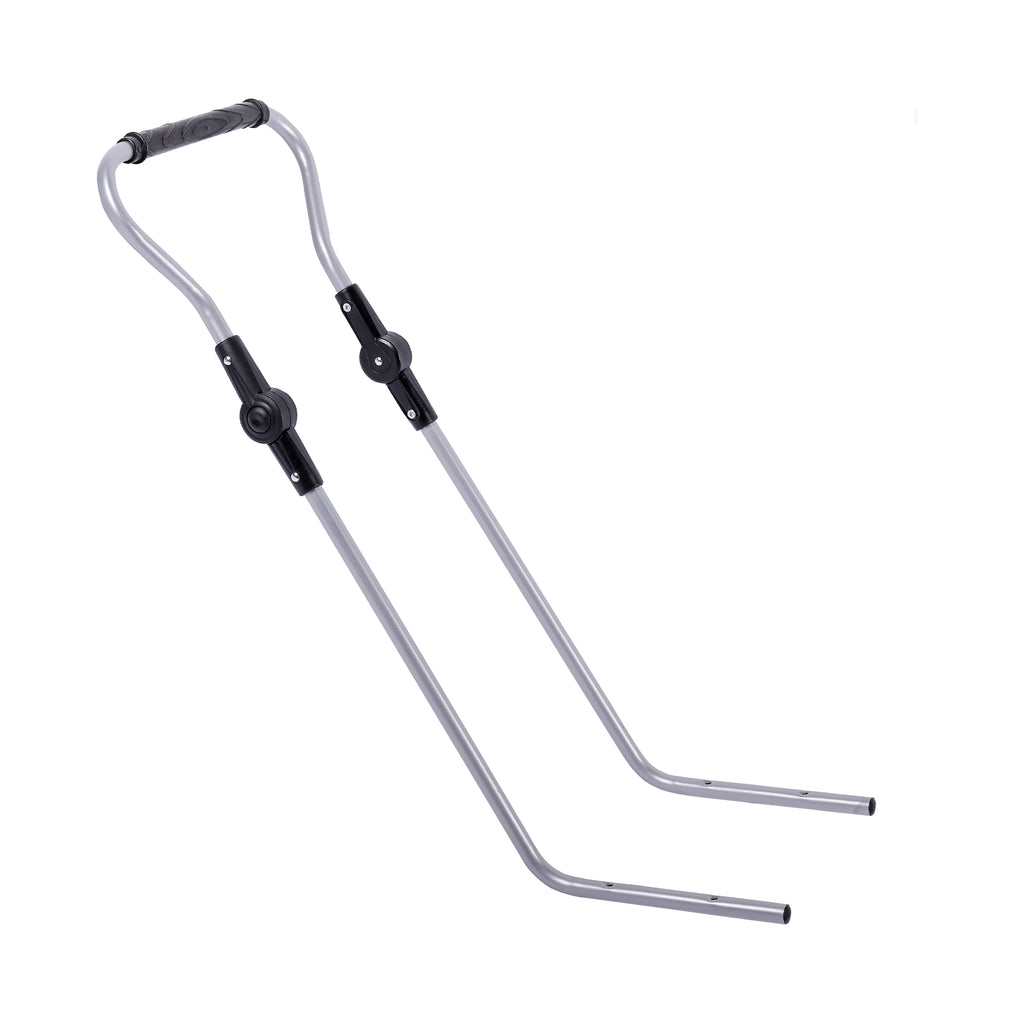 Schlitten Rennrodel mit Schiebestange, Silber, bis 80 kg CLAMARO Piccolino
