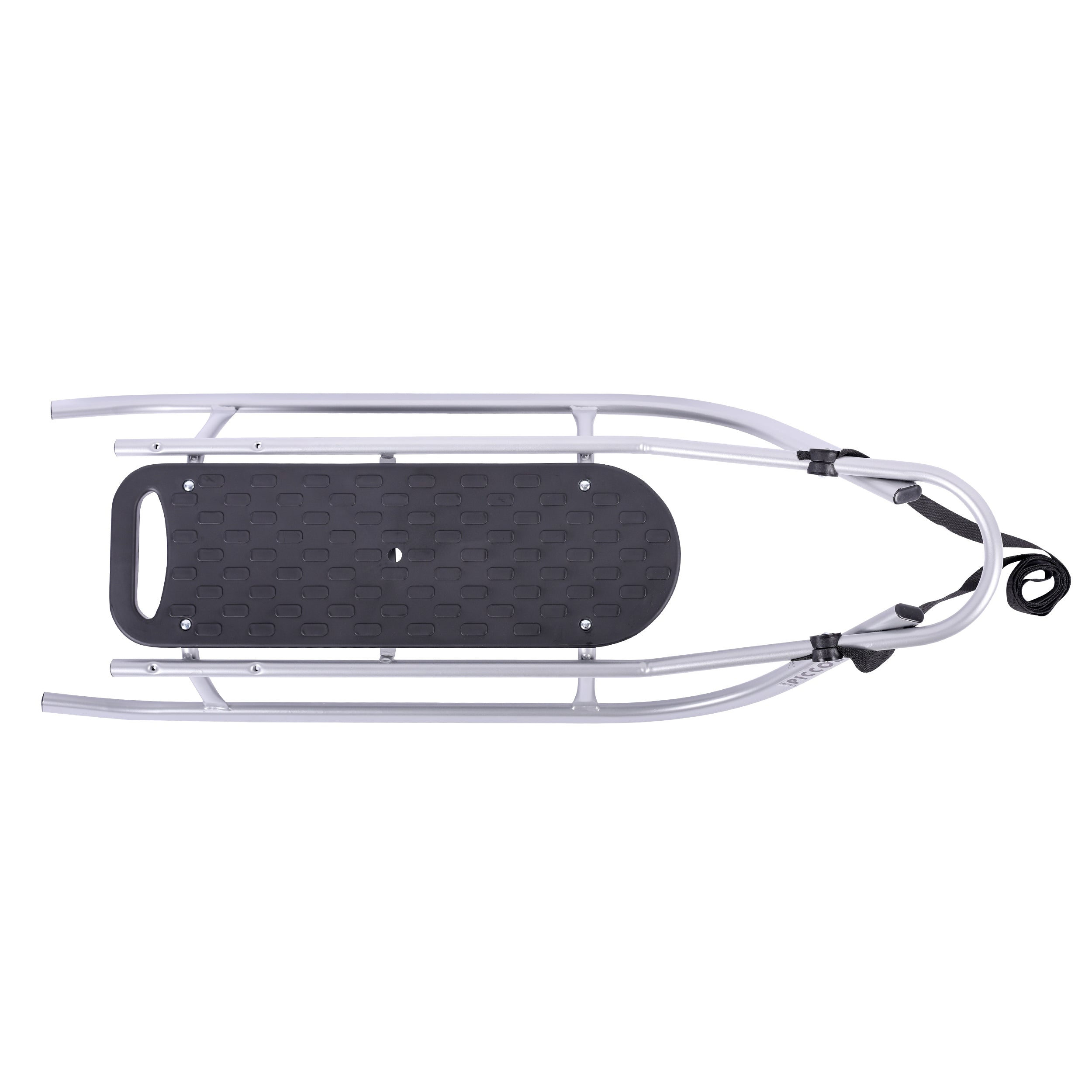 Schlitten Rennrodel mit Schiebestange, Silber, bis 80 kg CLAMARO Piccolino