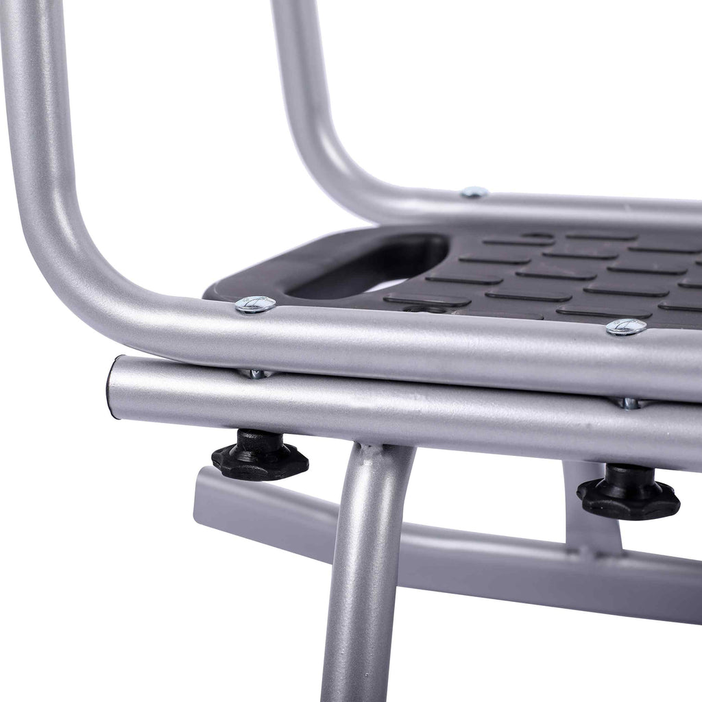 Schlitten Rennrodel mit Schiebestange, Silber, bis 80 kg CLAMARO Piccolino
