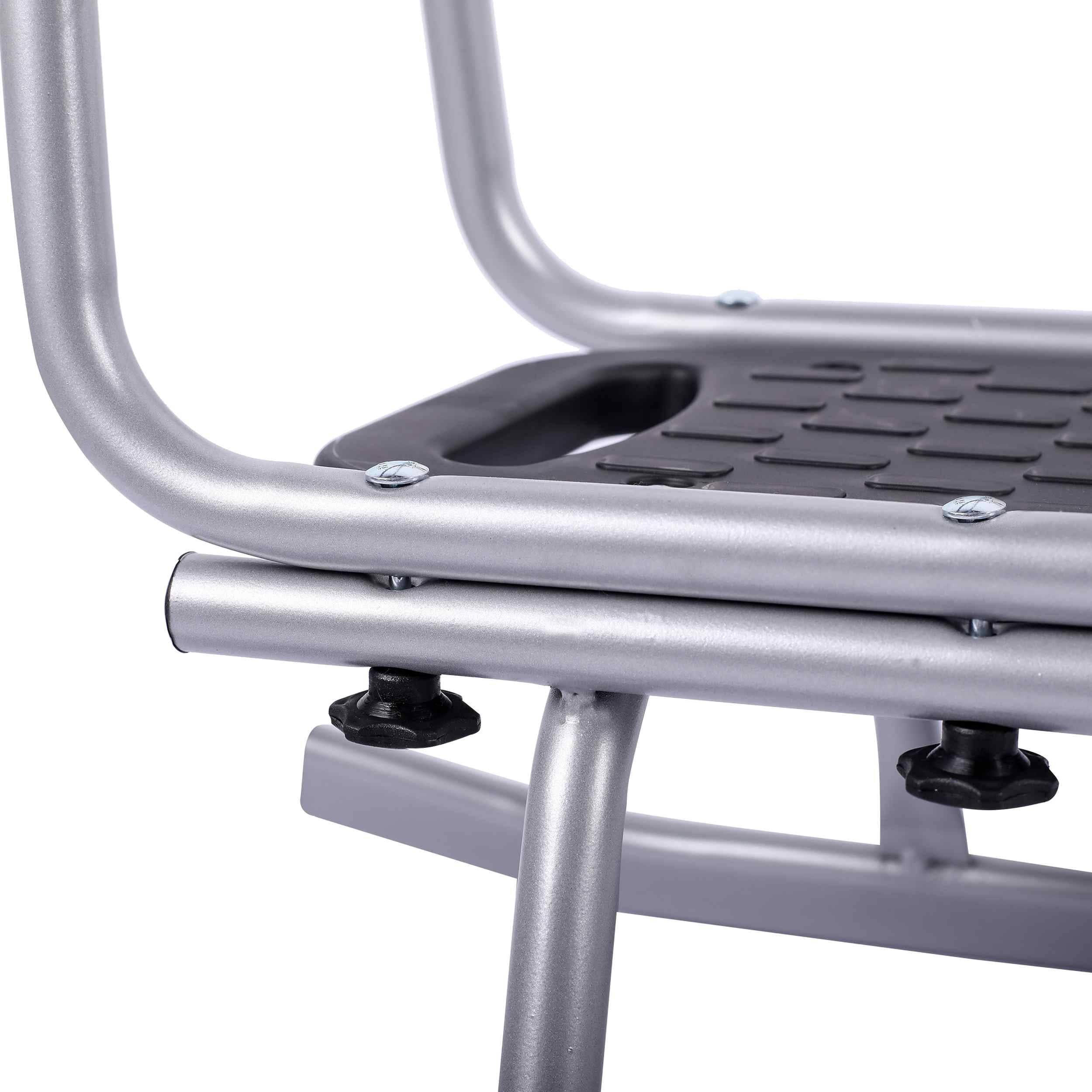 Schlitten Rennrodel mit Schiebestange, Silber, bis 80 kg CLAMARO Piccolino