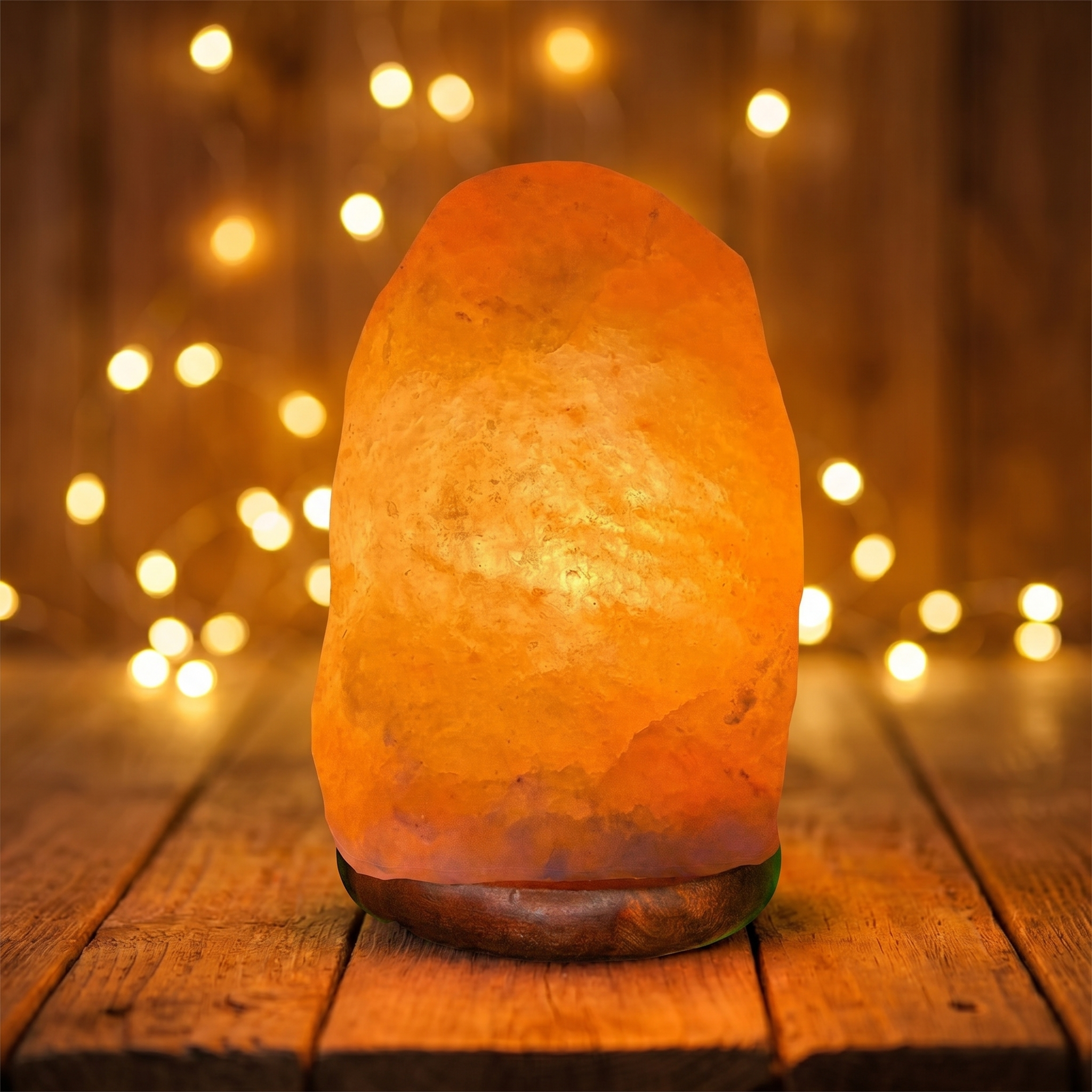 Himalaya Kristall Salzlampe – Handgefertigtes Naturprodukt mit Holzsockel