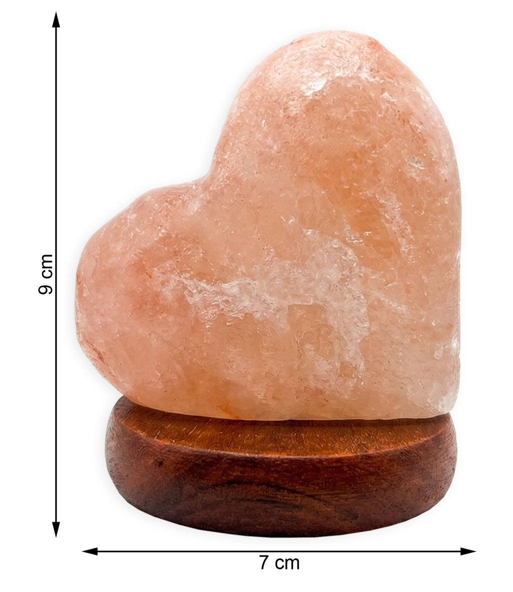 Himalaya Salzlampe Herz Rosa USB, ca. 650g mit Holzsockel