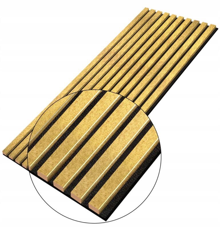 Gold mit Struktur Wandlamellen Paneel 2800x460x18mm - 10 Leisten auf Filz